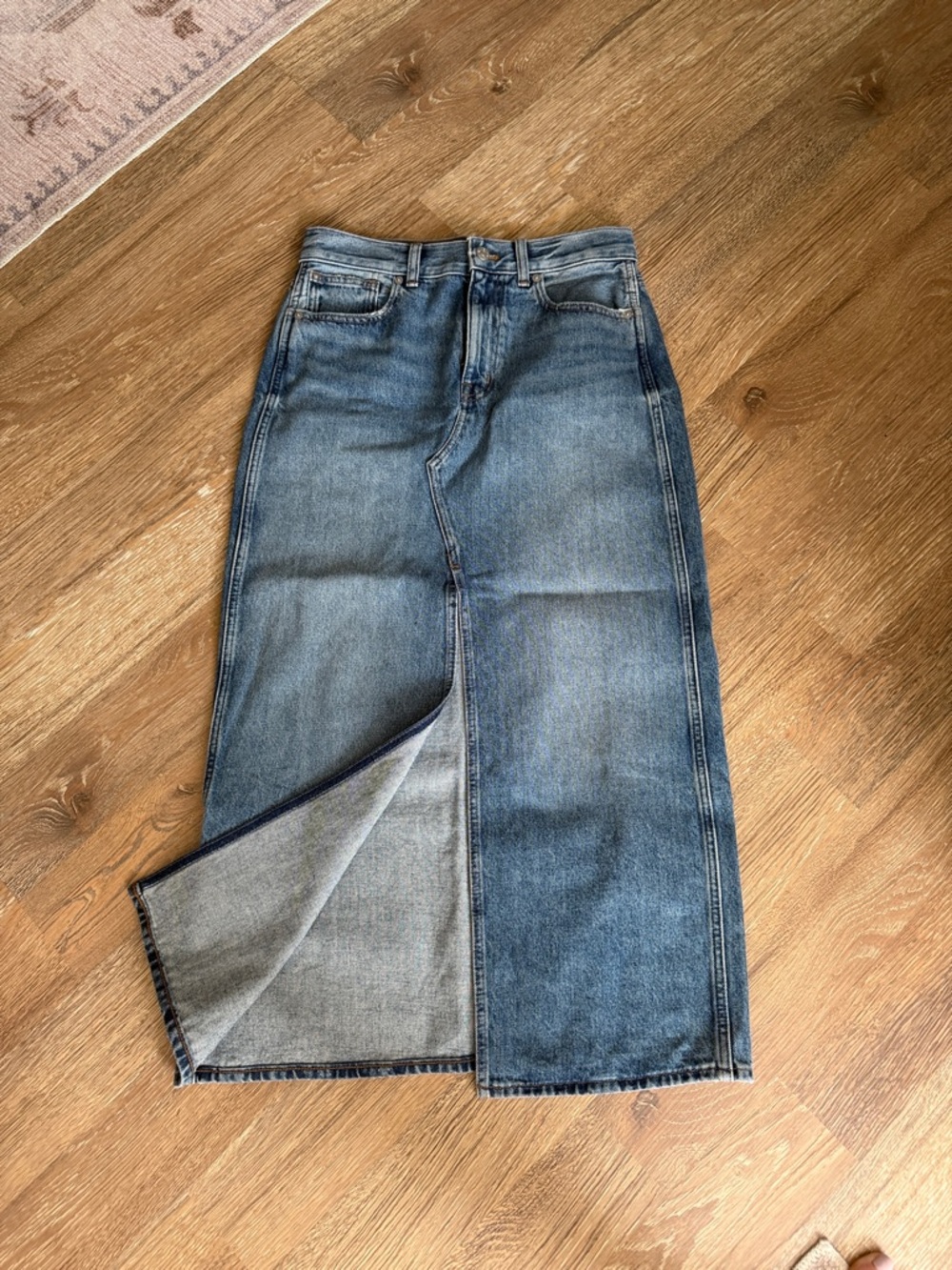 Madewell Blue Straight Denim Skirt